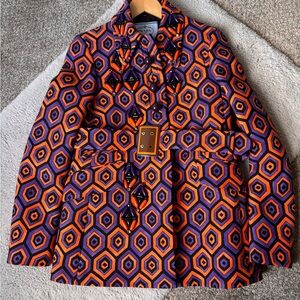 Prada Orange and Purple Geometric Jacket
